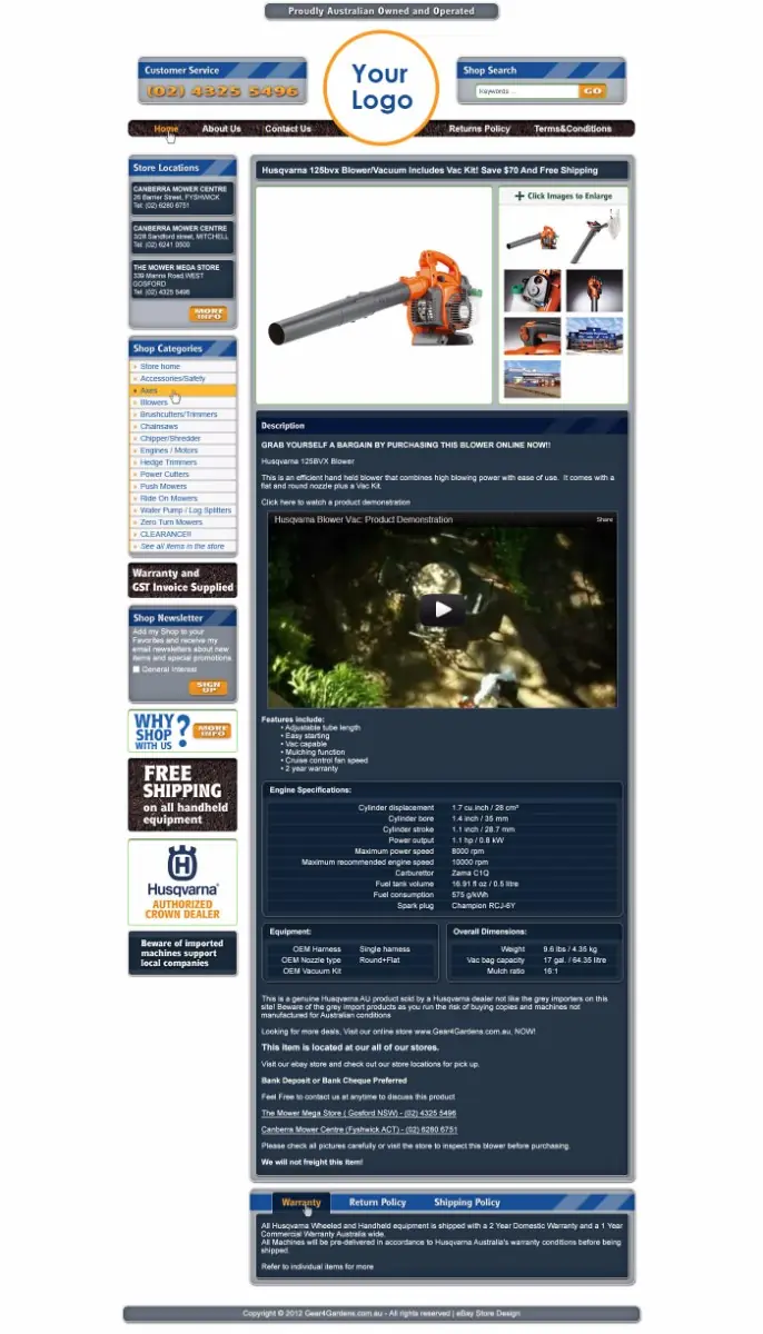 Chatsphere listing template #1340 — premade eBay design preview