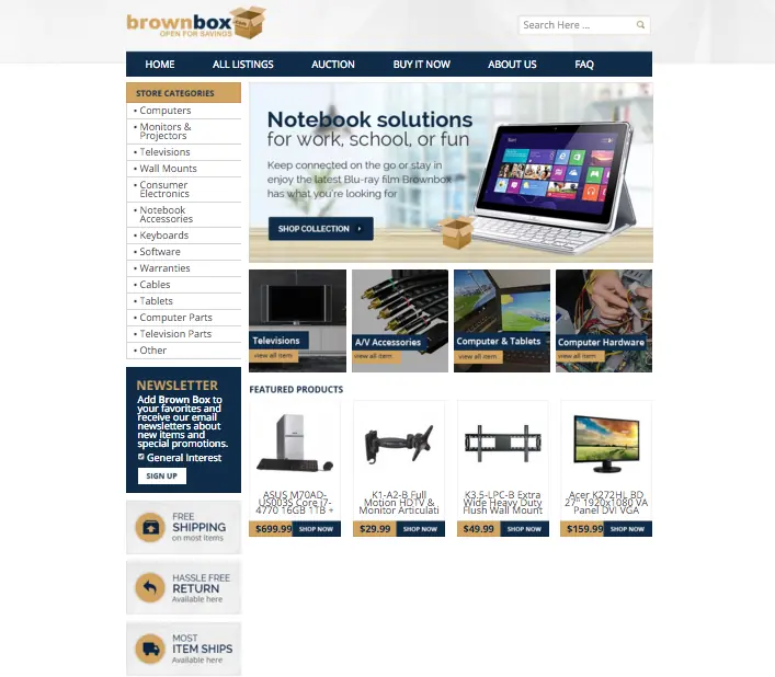 Brown Boxs eBay design