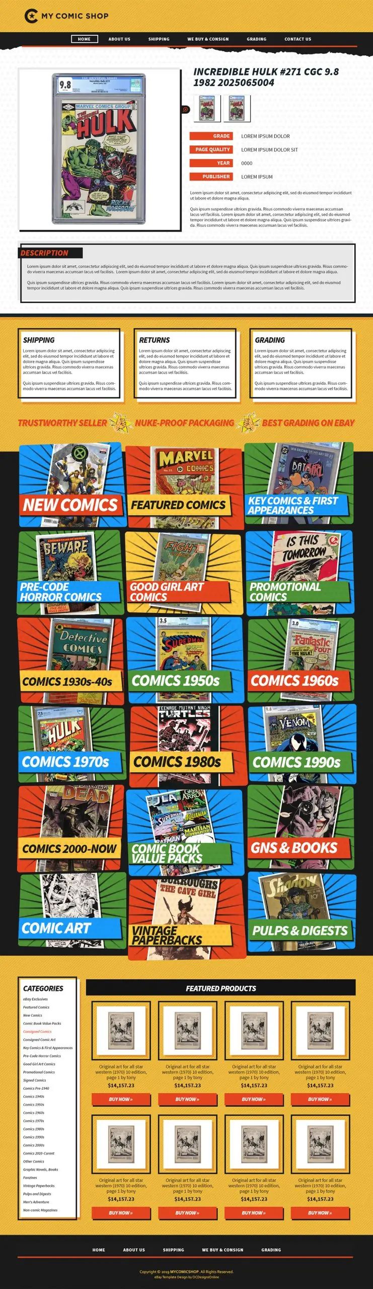 Comic: eBay listing templates by OC Designs Online