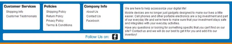 Custom Big Commerce Footer