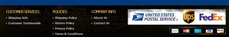 Custom Big Commerce Store Footer