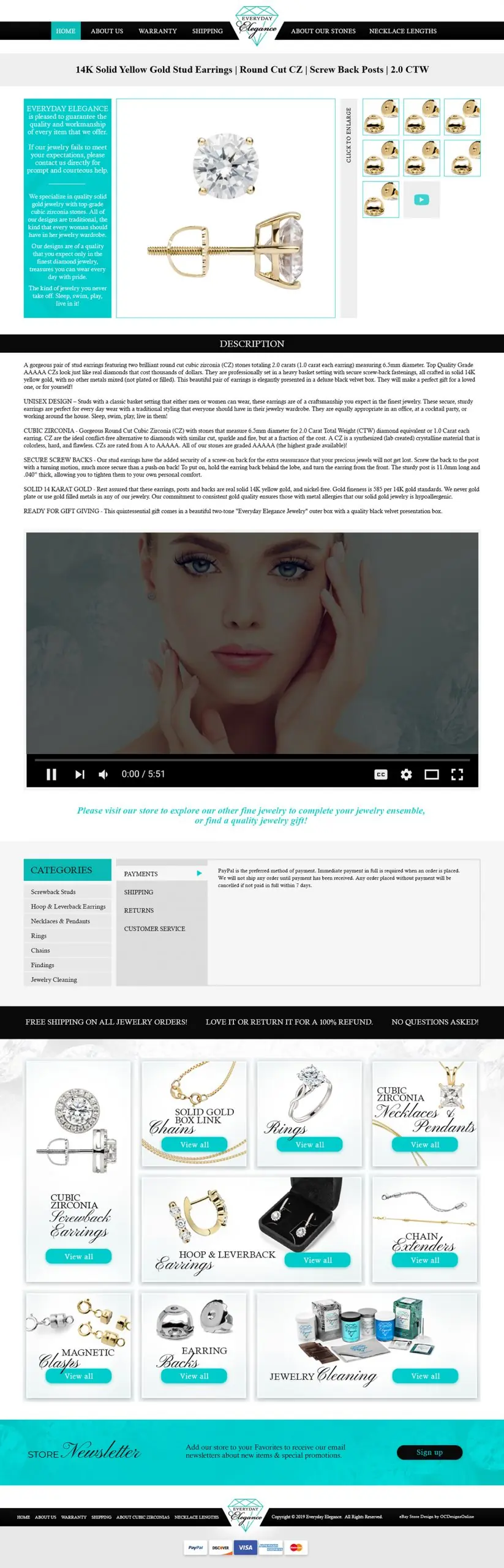 eBay listing template for Ede Jewels