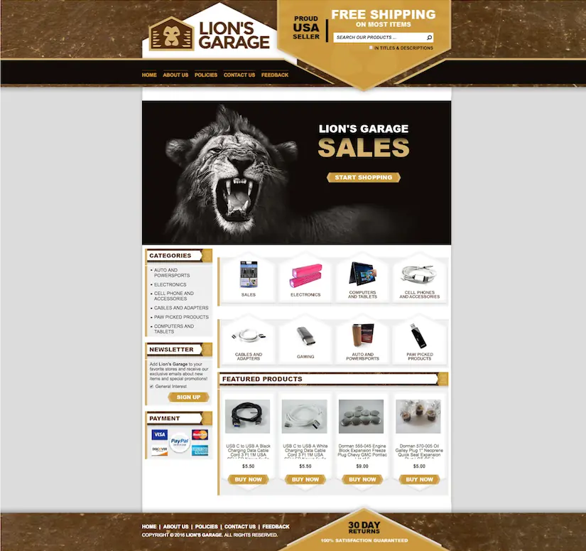 Custom eBay design templates for electronics stores
