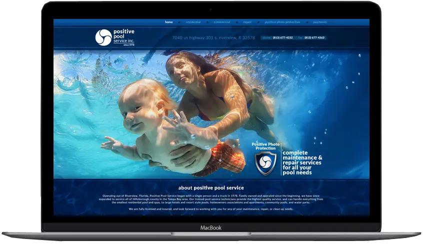 Positive Pool Service: WordPress by OC Designs Online