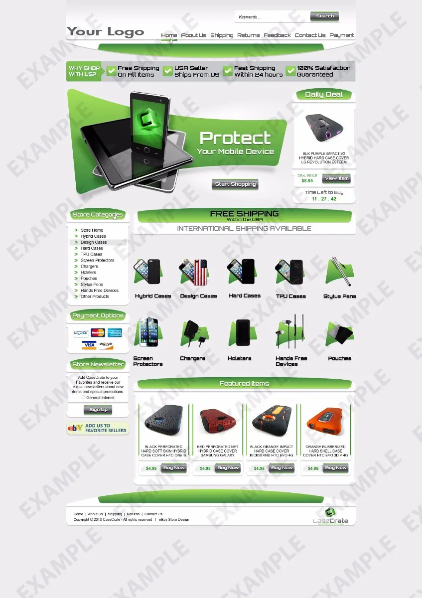 Cogideo premade eBay store design #1267 for cell phones