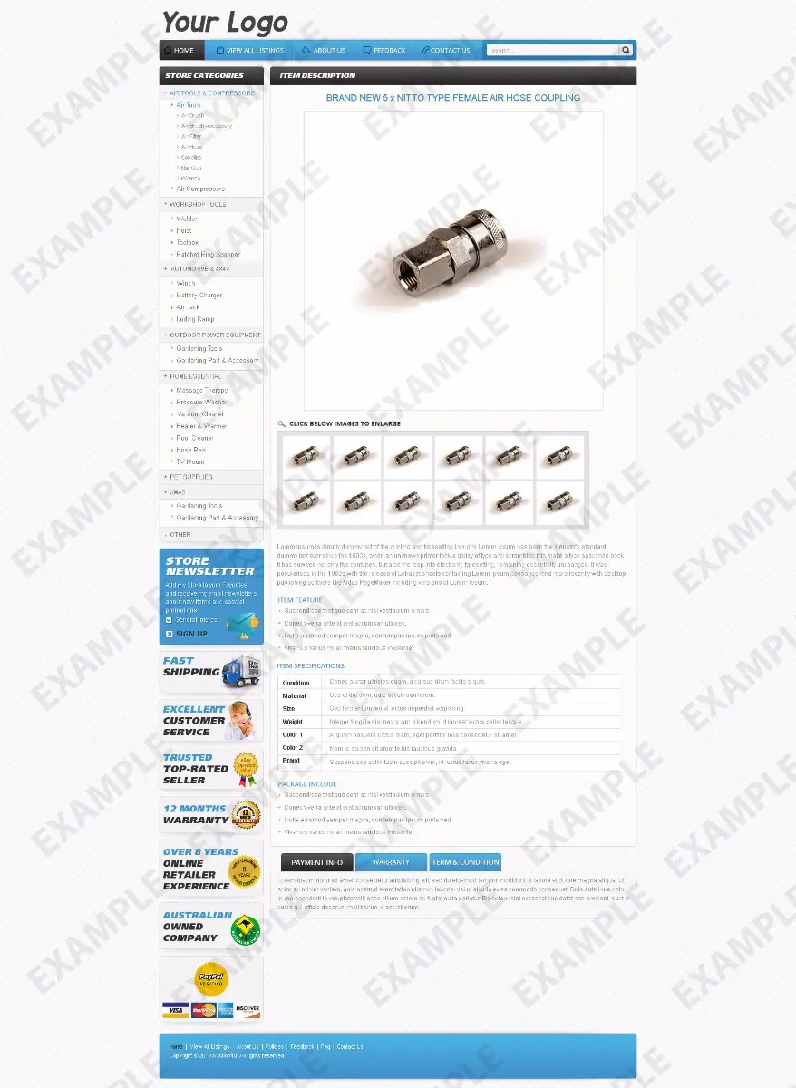 Skaloo premade eBay listing template #1307 for automotive