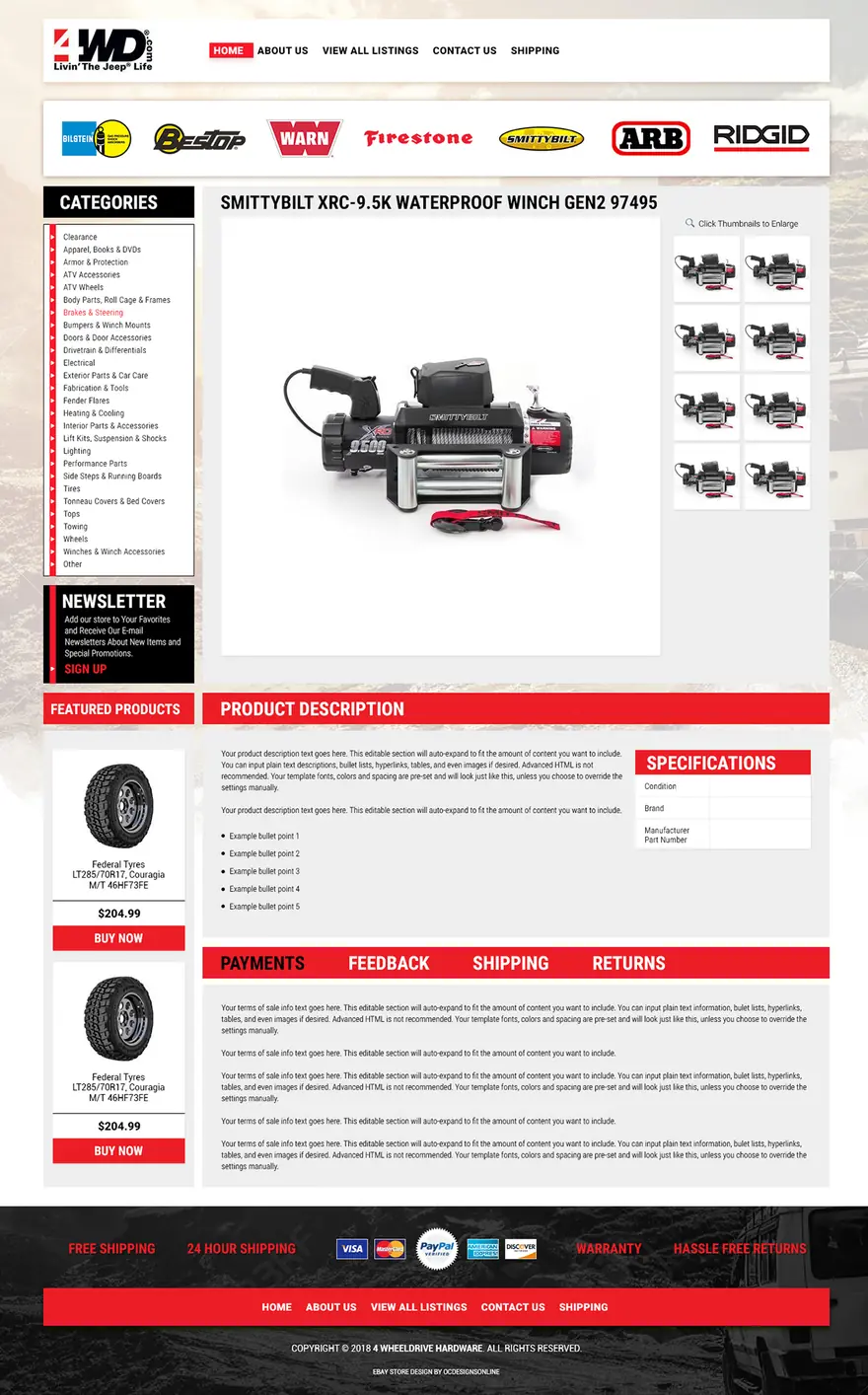 4WD: eBay listing templates by OC Designs Online
