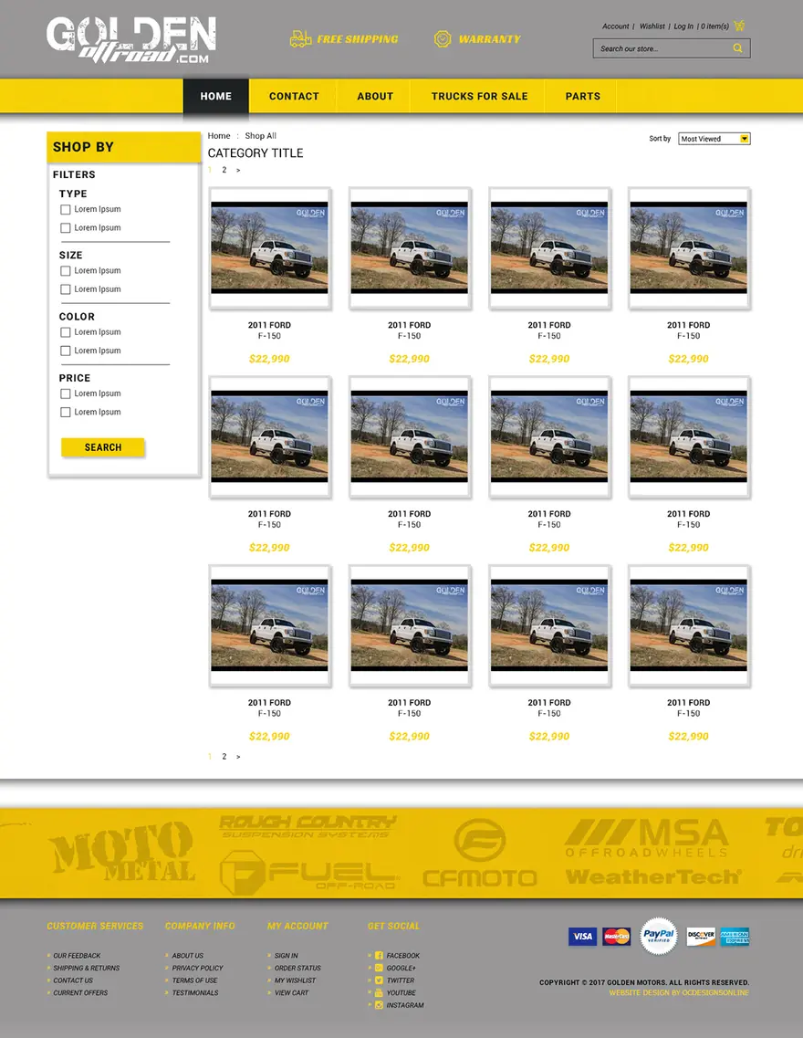 Golden Offroad, a store designed by OC Designs Online