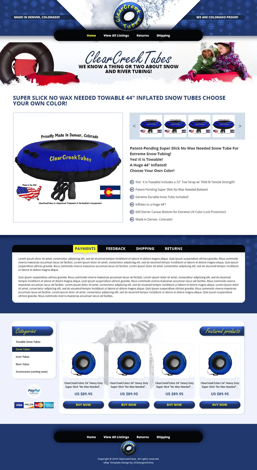 Clear Creek Listing template: eBay listing templates by OC Designs Online