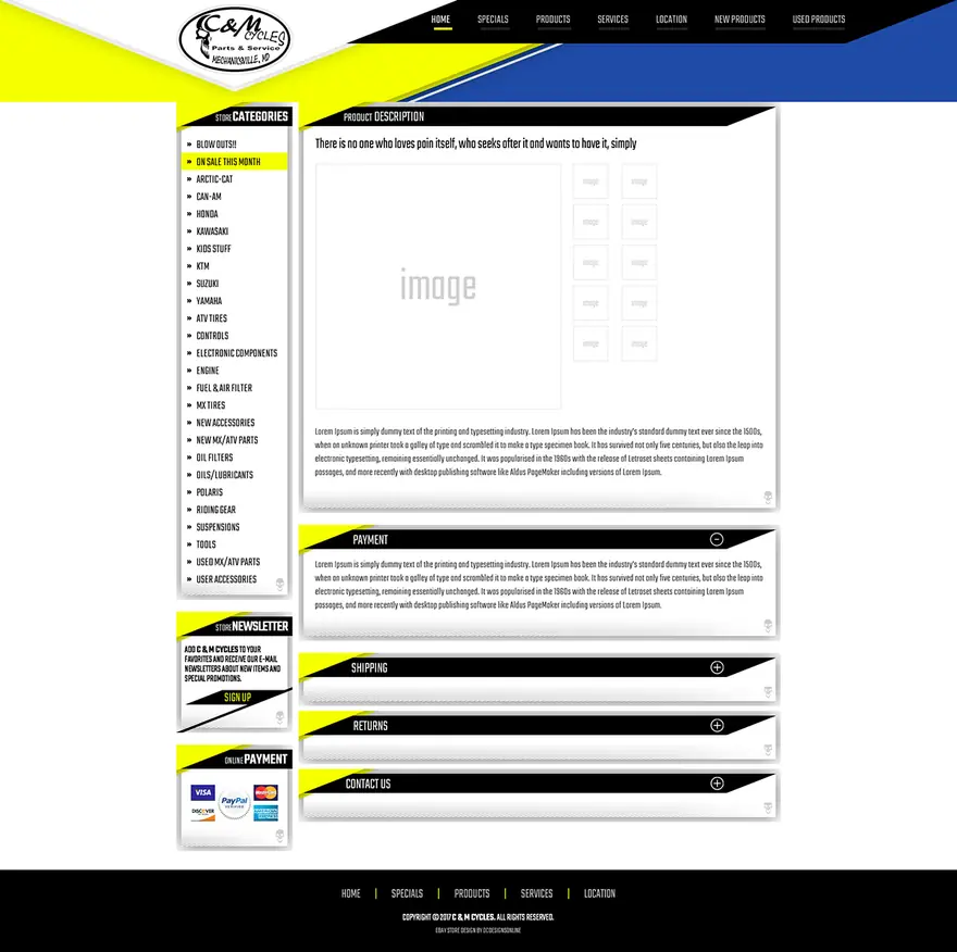 C&M Cycles: eBay listing templates by OC Designs Online