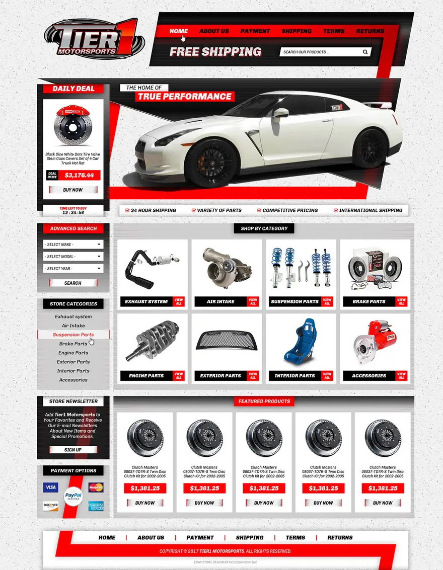 Tier 1 Motorsports: eBay stores by OC Designs Online