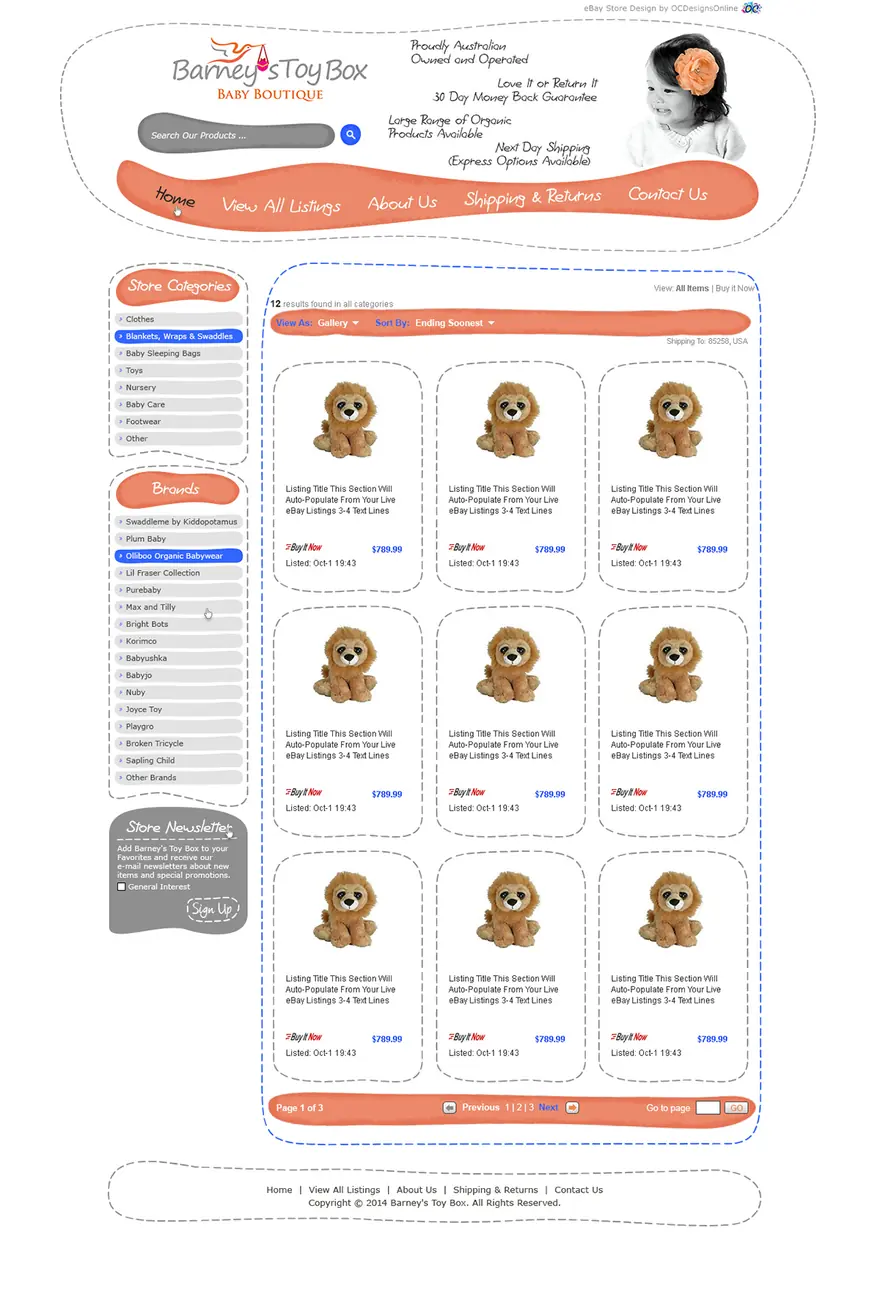 Barney's Toy Box: eBay stores by OC Designs Online