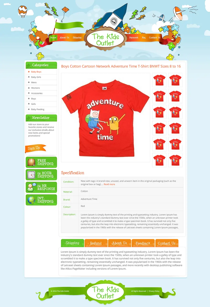 The Kids Outlet: eBay listing templates by OC Designs Online
