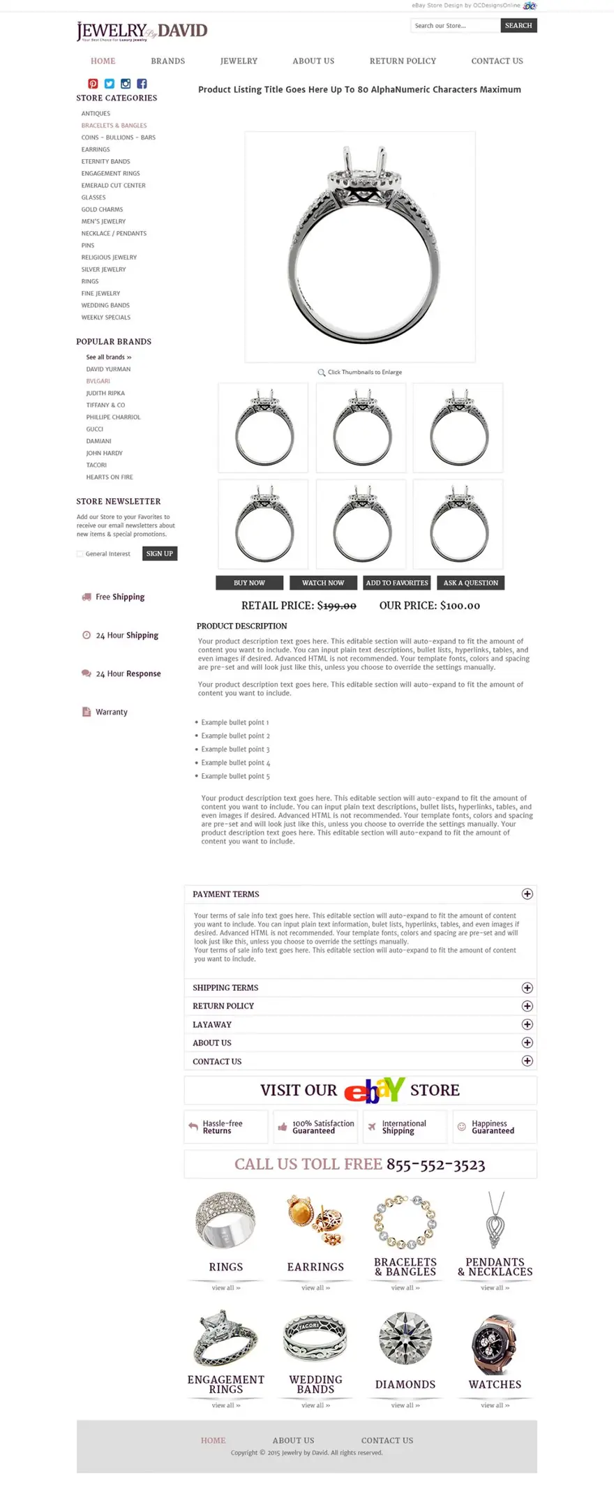 Jewelry By David eBay listing template
