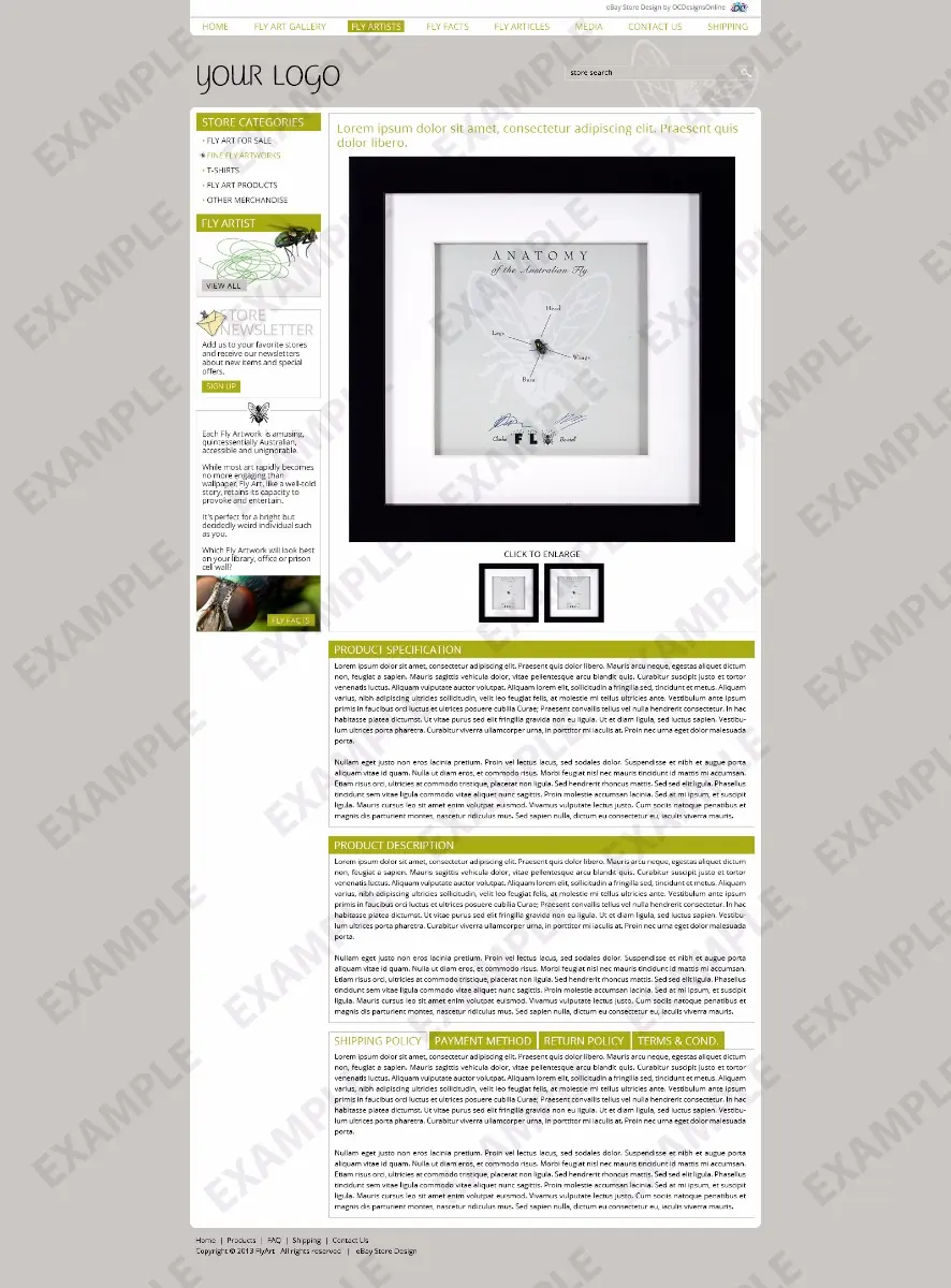 Zaba premade eBay listing template #1250 for any industry