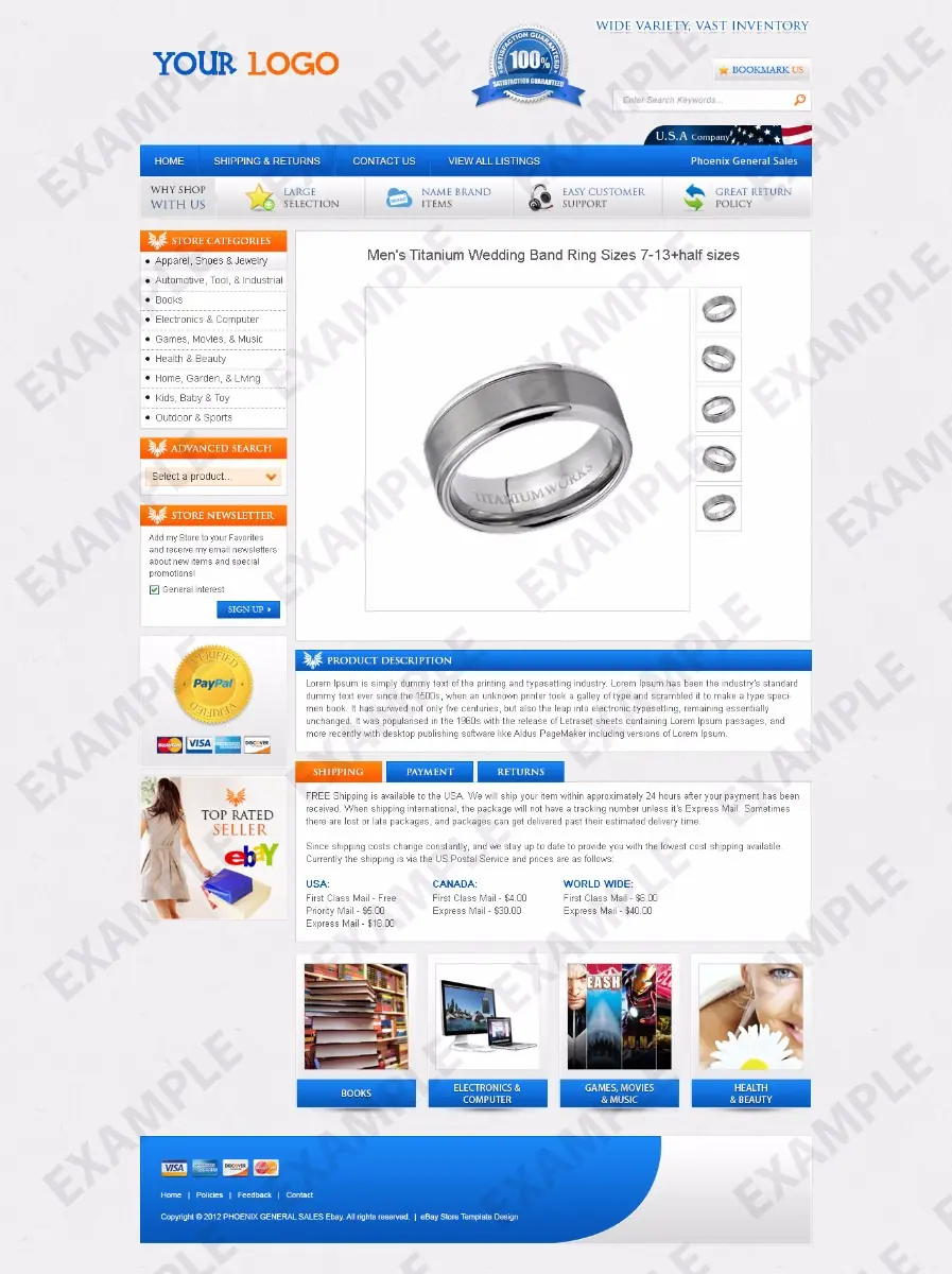 Jando premade eBay listing template #1202 for any industry