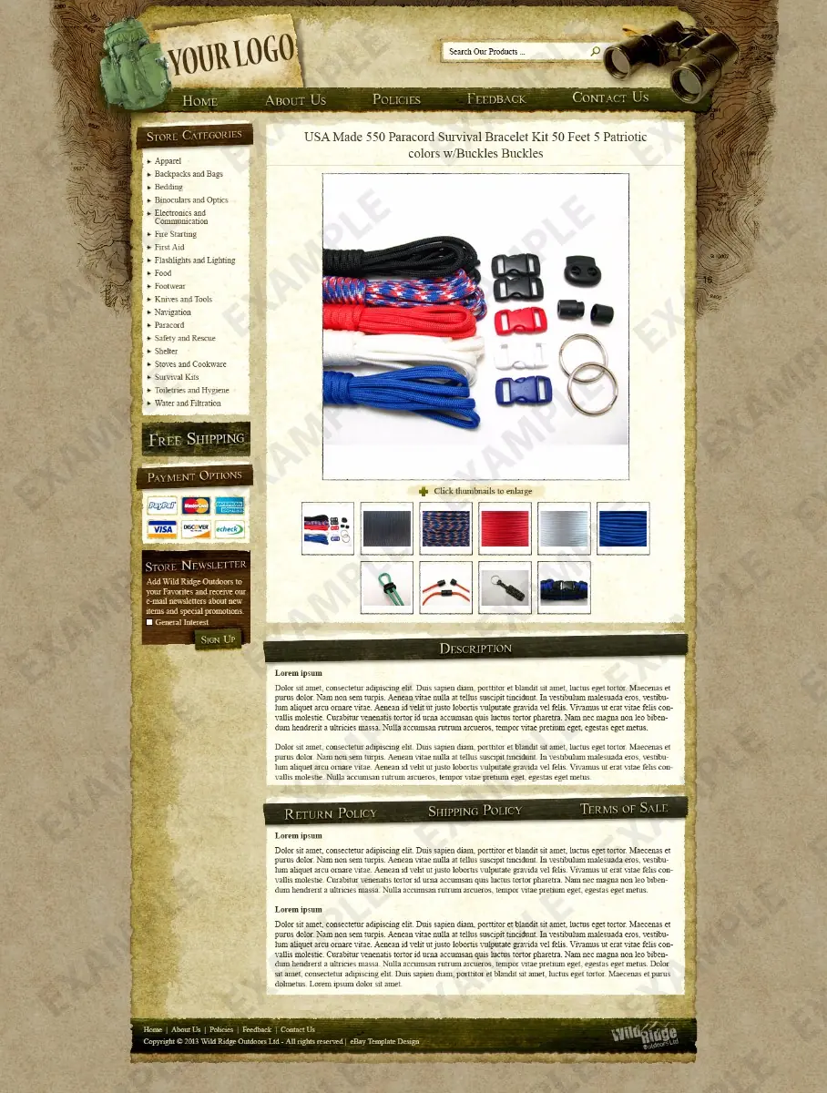 Fanyx premade eBay listing template #1219 for sporting goods