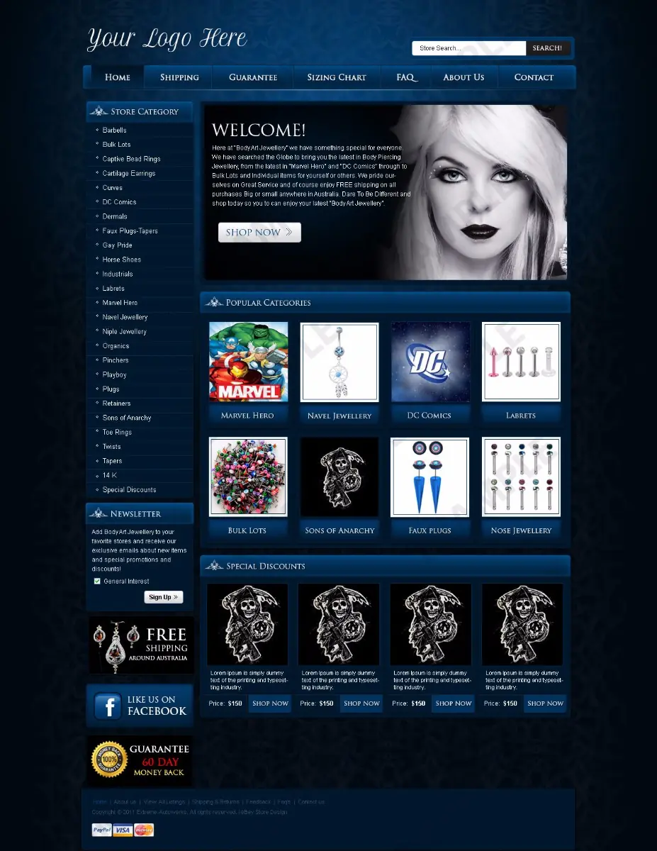 Fandu premade eBay store design #1279 for jewelry & watches