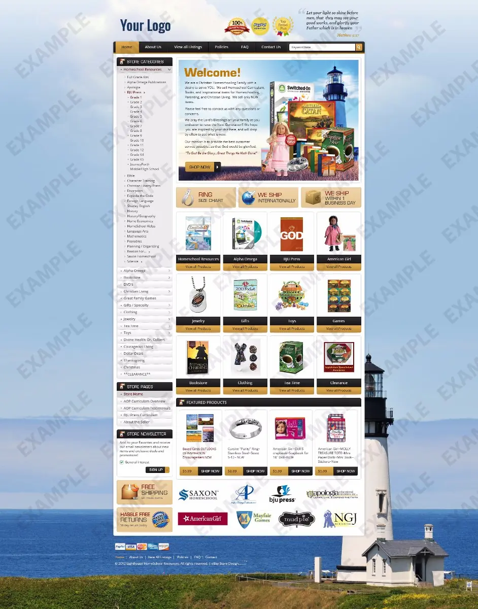 Mita premade eBay store design #1289 for any industry