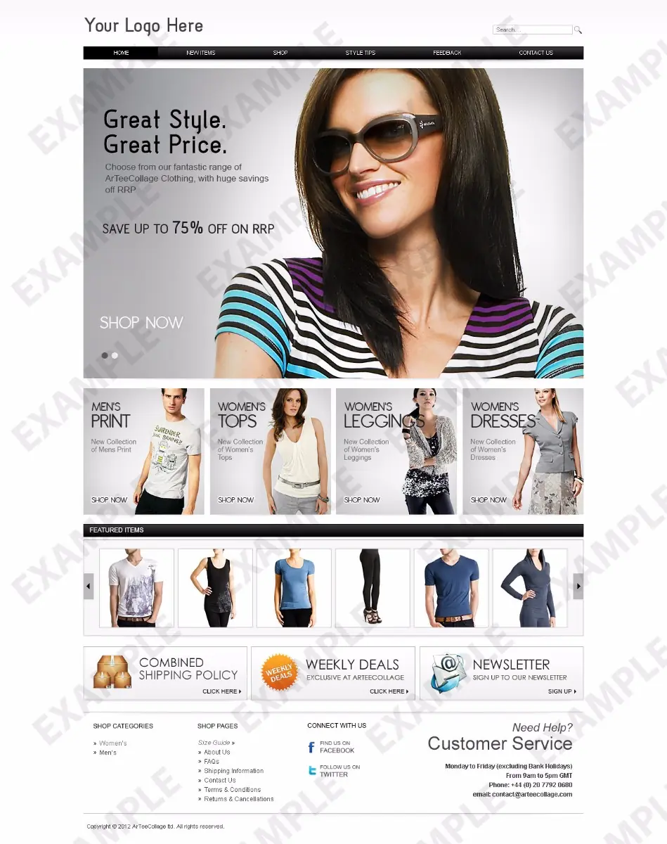 Famm premade eBay store design #1247 for apparel & shoes