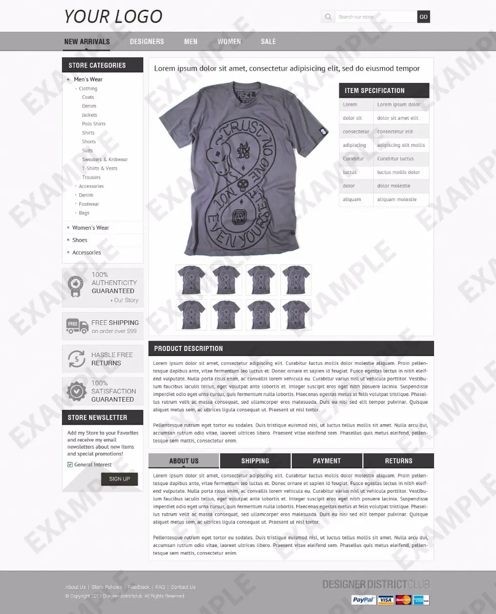 Wikicero premade eBay listing template #1216 for apparel & shoes