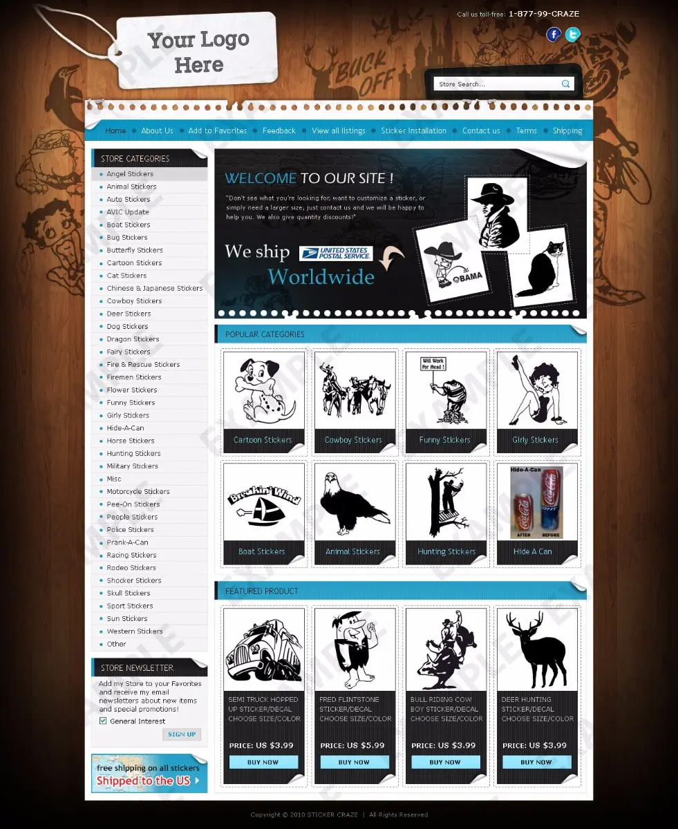 Camicero premade eBay store design #1254 for any industry