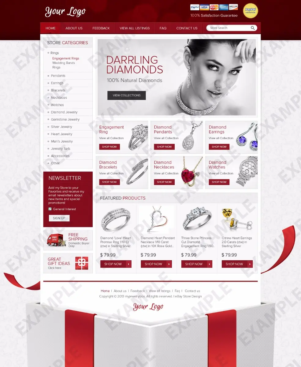 Giganation premade eBay store design #1203 for jewelry & watches