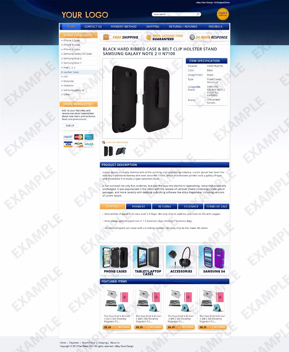 Twinte premade eBay listing template #1287 for cell phones